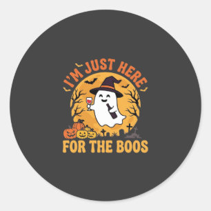 Funny Halloween Ghost I'm Just Here For The Boos Classic Round Sticker
