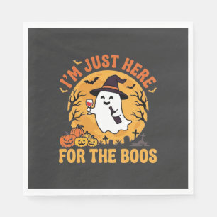 Funny Halloween Ghost I'm Just Here For The Boos Napkin
