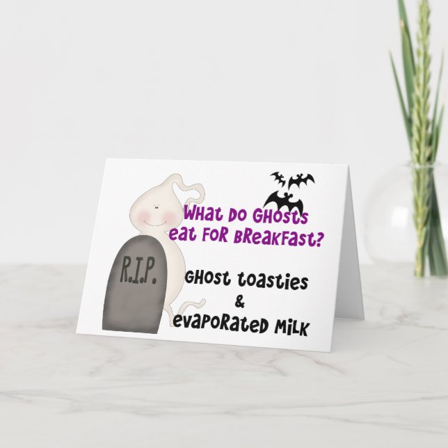 Funny Halloween Ghost Joke Card (Front)
