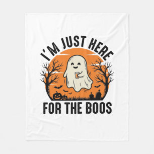 Funny Halloween Ghost Just Here for the Boos Shirt Fleece Blanket