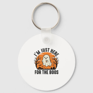 Funny Halloween Ghost Just Here for the Boos Shirt Key Ring