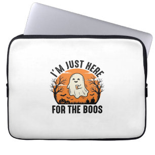 Funny Halloween Ghost Just Here for the Boos Shirt Laptop Sleeve