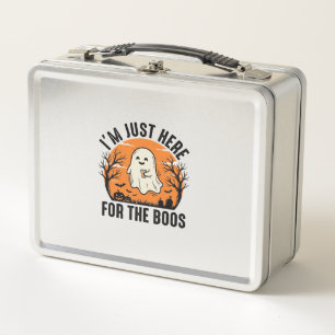 Funny Halloween Ghost Just Here for the Boos Shirt Metal Lunch Box