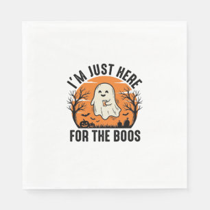 Funny Halloween Ghost Just Here for the Boos Shirt Napkin