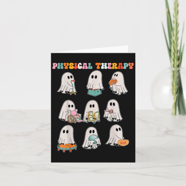 Funny Halloween Ghost Physical Therapy Pt Physical Card (Front)
