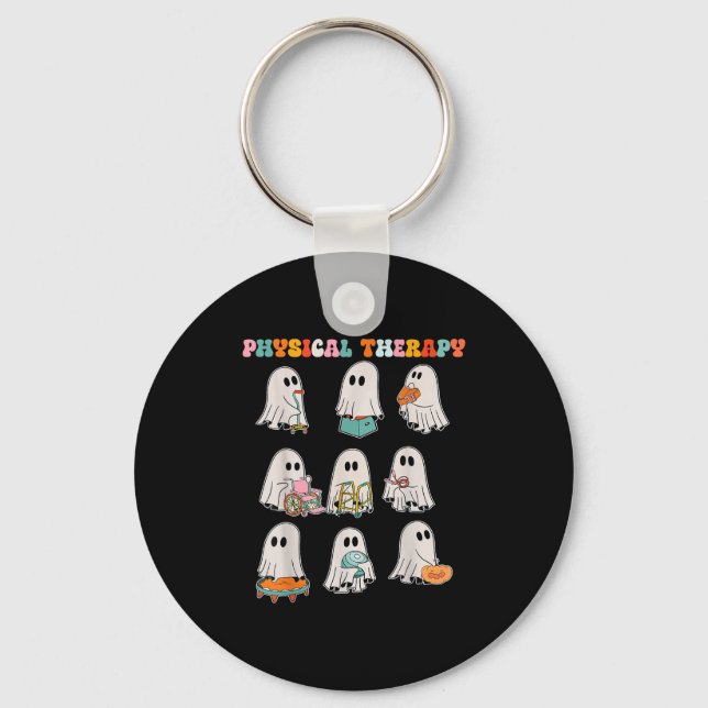 Funny Halloween Ghost Physical Therapy Pt Physical Key Ring (Front)