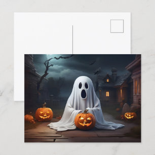Funny Halloween ghost Postcard