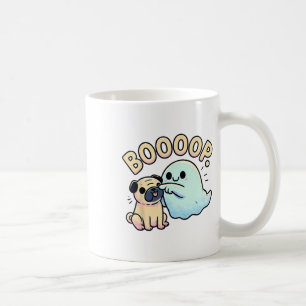Funny Halloween Ghost Pug Boop Silly Puppy Dog Hum Coffee Mug