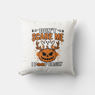 Funny Halloween Ghost Pumpkin Quote Vector Design_ Cushion