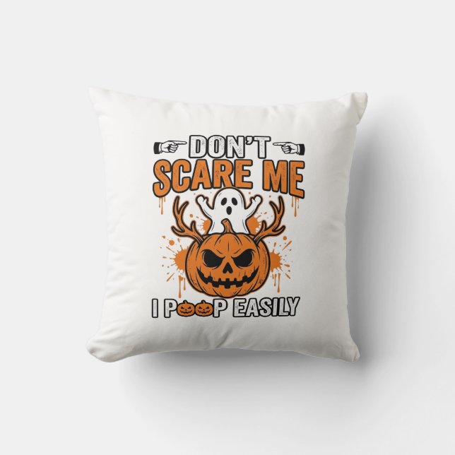 Funny Halloween Ghost Pumpkin Quote Vector Design_ Cushion (Front)