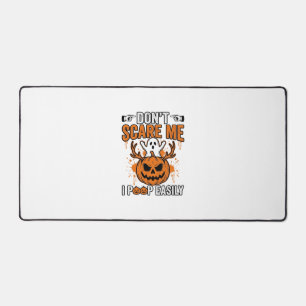 Funny Halloween Ghost Pumpkin Quote Vector Design_ Desk Mat
