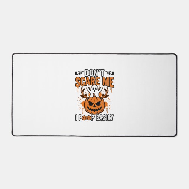 Funny Halloween Ghost Pumpkin Quote Vector Design_ Desk Mat (Front)