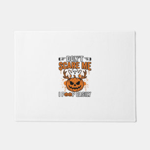 Funny Halloween Ghost Pumpkin Quote Vector Design_ Doormat