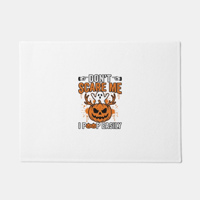 Funny Halloween Ghost Pumpkin Quote Vector Design_ Doormat (Front)