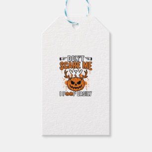 Funny Halloween Ghost Pumpkin Quote Vector Design_ Gift Tags