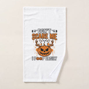 Funny Halloween Ghost Pumpkin Quote Vector Design_ Hand Towel