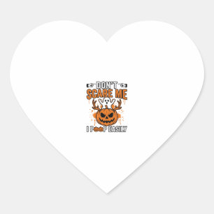 Funny Halloween Ghost Pumpkin Quote Vector Design_ Heart Sticker