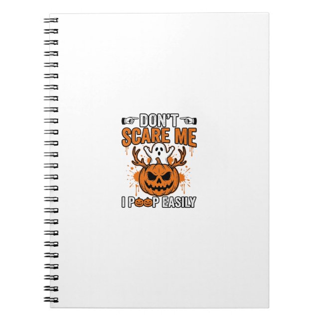Funny Halloween Ghost Pumpkin Quote Vector Design_ Notebook (Front)