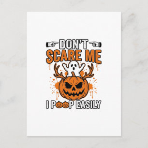 Funny Halloween Ghost Pumpkin Quote Vector Design_ Postcard
