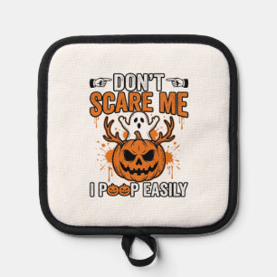 Funny Halloween Ghost Pumpkin Quote Vector Design_ Pot Holder