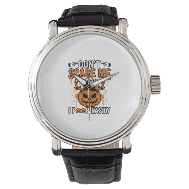 Funny Halloween Ghost Pumpkin Quote Vector Design_ Watch (Front)