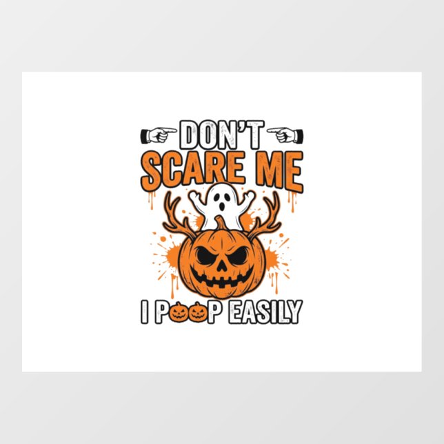 Funny Halloween Ghost Pumpkin Quote Vector Design_ Window Cling (Sheet)