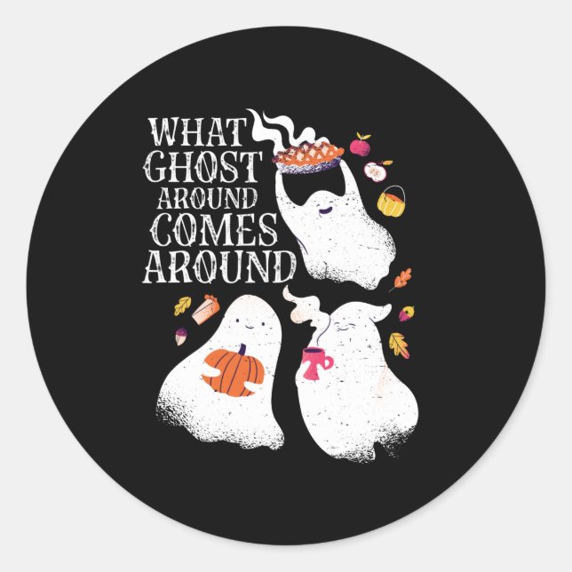 Funny Halloween Ghost Pun Boo Dinner Party Classic Round Sticker (Front)