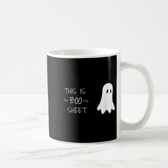 Funny Halloween Ghost This is Boo Sheet Coffee Mug (Right)