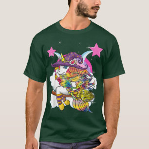 Funny Halloween Gift Star Cloud Rainbow Flying Uni T-Shirt