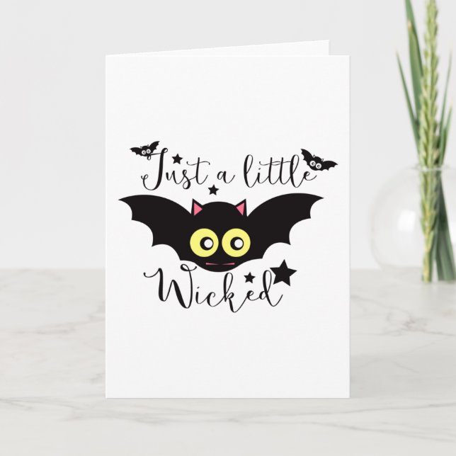 Funny Halloween Gifts - Just a Little Wicked Card (Front)
