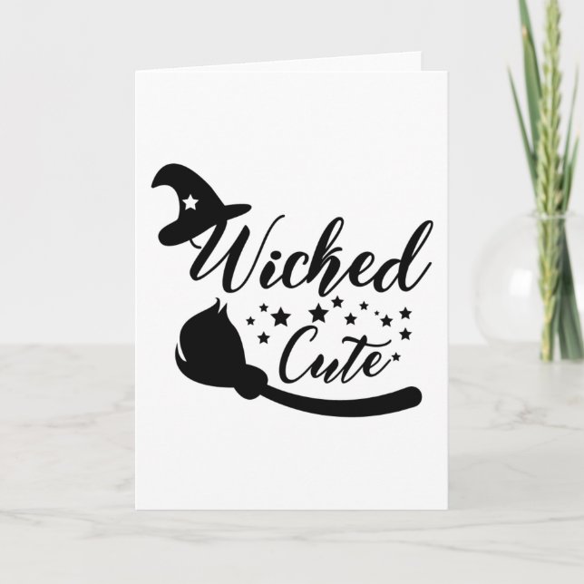 Funny Halloween Gifts - Wicked Cute Card (Front)
