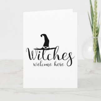 Funny Halloween Gifts - Witches Welcome Here Card