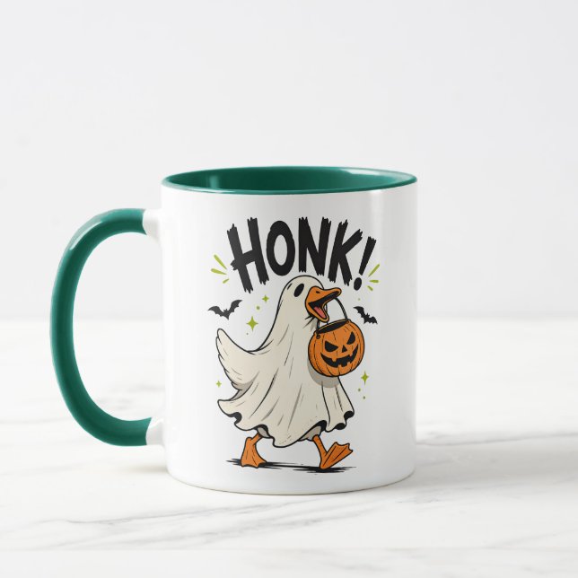 Funny Halloween Goose Ghost Mug (Left)