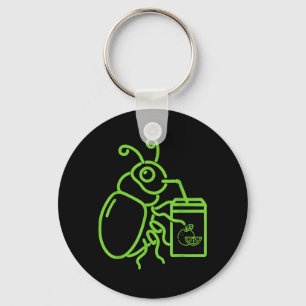Funny Halloween Graphic Green Halloween Beetle Key Ring