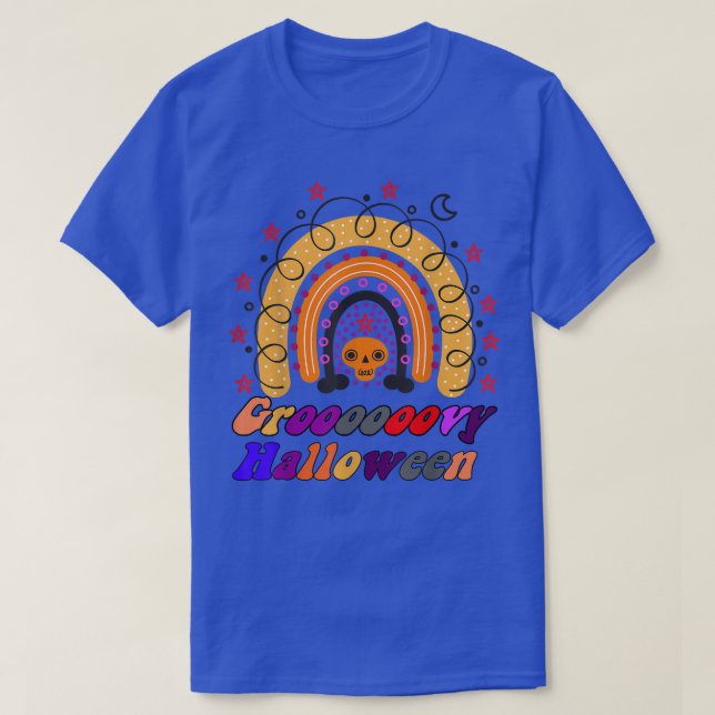 Funny Halloween Groovy Halloween Rainbow Graphic  T-Shirt (Design Front)