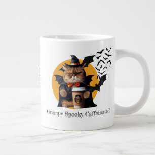 Funny Halloween "Grumpy, Spooky, Caffeinated!" Large Coffee Mug