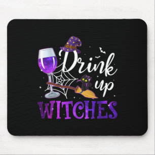 Funny Halloween Hat Drink Up Witches Funny Drink U Mouse Mat