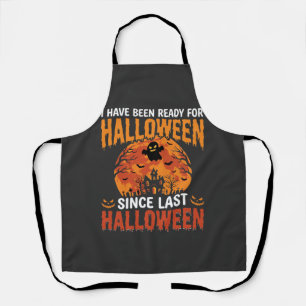 Funny Halloween Haunted House Ghost Moon Design Apron