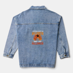 Funny Halloween Haunted House Ghost Moon Design Denim Jacket