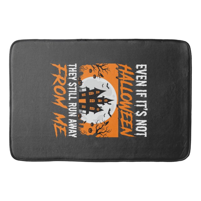 Funny Halloween Haunted House Quote Graphic Bath Mat (Front)