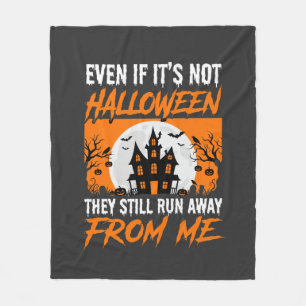 Funny Halloween Haunted House Quote Graphic Fleece Blanket