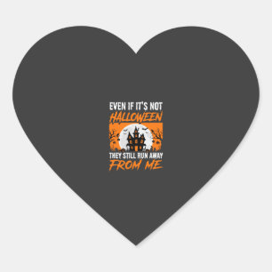 Funny Halloween Haunted House Quote Graphic Heart Sticker