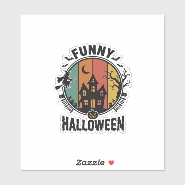 Funny Halloween Haunted House Vintage Vector Desig (Sheet)