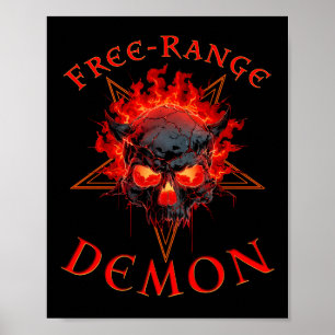 Funny Halloween Hell Demon Skull - Gothic Horror l Poster