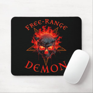 Funny Halloween Hell Demon Skull - Gothic Horror Mouse Mat