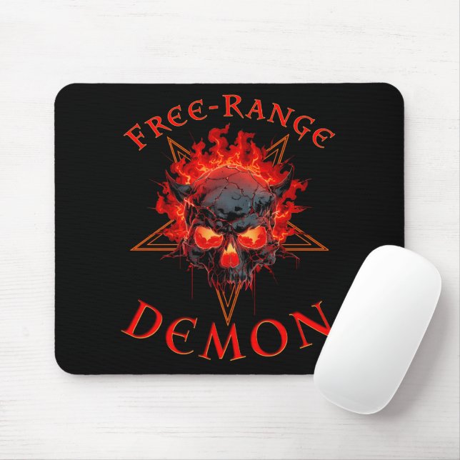 Funny Halloween Hell Demon Skull - Gothic Horror Mouse Mat (With Mouse)