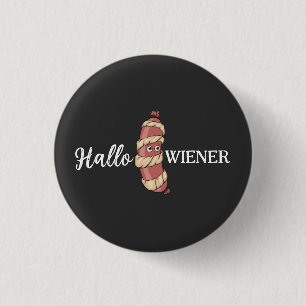 Funny Halloween Hotdog Mummy Hallowiener Pun 3 Cm Round Badge