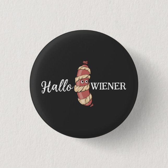 Funny Halloween Hotdog Mummy Hallowiener Pun 3 Cm Round Badge (Front)
