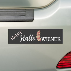 Funny Halloween Hotdog Mummy Hallowiener Pun Bumper Sticker