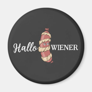 Funny Halloween Hotdog Mummy Hallowiener Pun Magnet